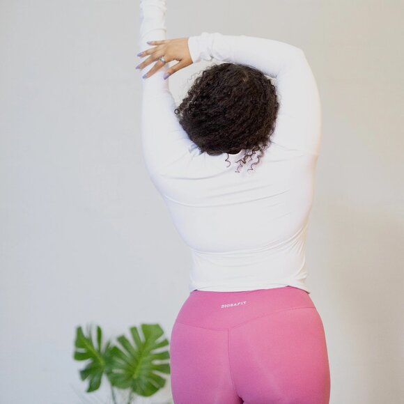 Diosa Fit Hourglass Jacket/Long Sleeve Athletic Top - White - Picture 2 of 10